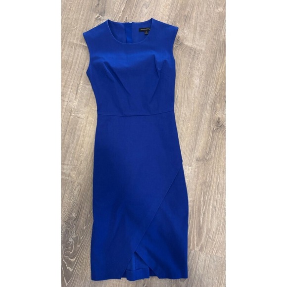 Banana Republic Sloan Sheath Dress Cobalt Blue Cross Front‎ Size 0 - Picture 1 of 4